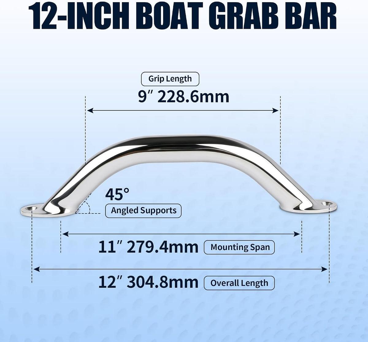 Boat Grab Bar, 2 Pcs Marine Stainless Steel Boat Grab Handles