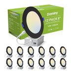 12 Pack 6 Inch LED Recessed Lighting, Canless Wafer Downlight