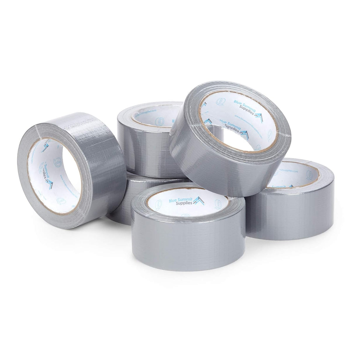 6 Pack Duct Tape Multi Pack, Tear by Hand Design, Silver, Strong 7mil Thickness, Commercial Grade Strength, 30 Yard