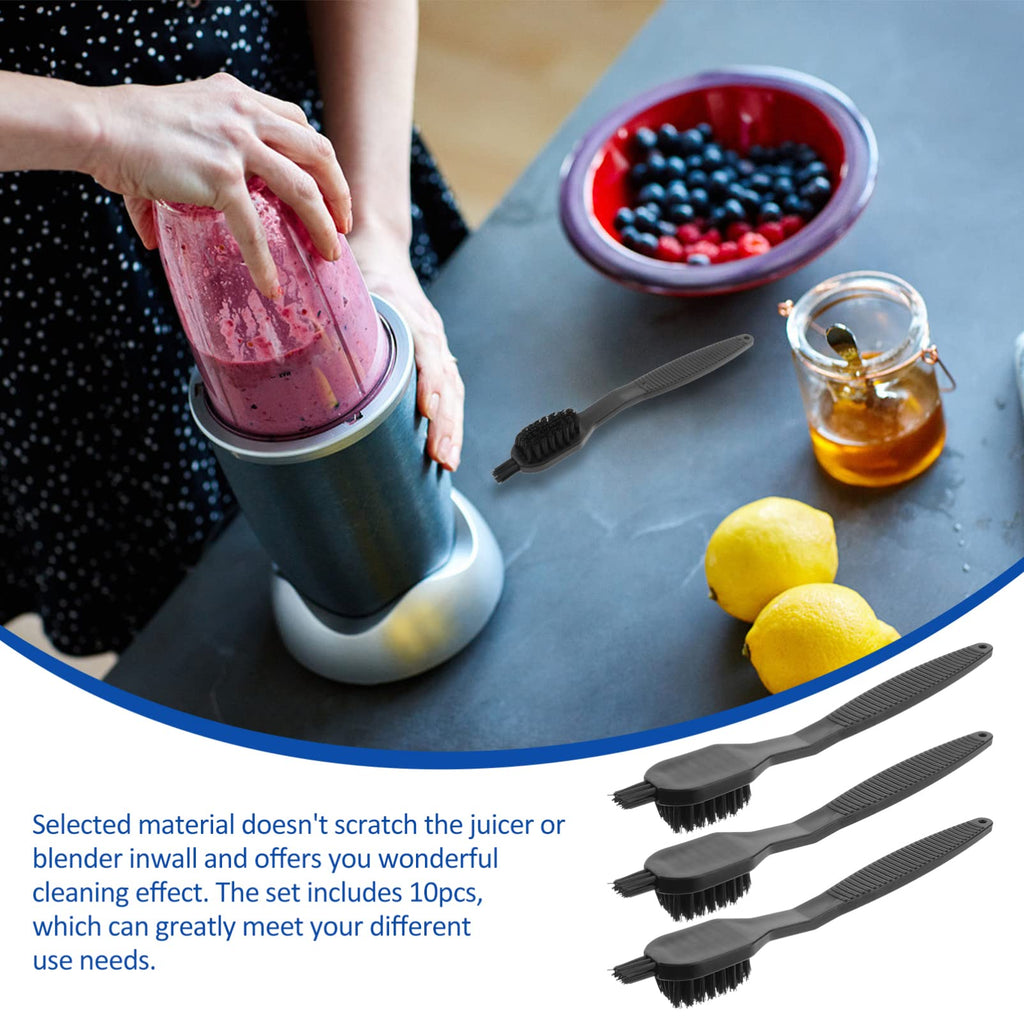 10pcs Toothbrush Tiny Tool White Scrubber Appliance Detail Keep Keyboard for Juicer Multipurpose Kitchen Micro Soy Crevice Gap Black Cleaning Cap