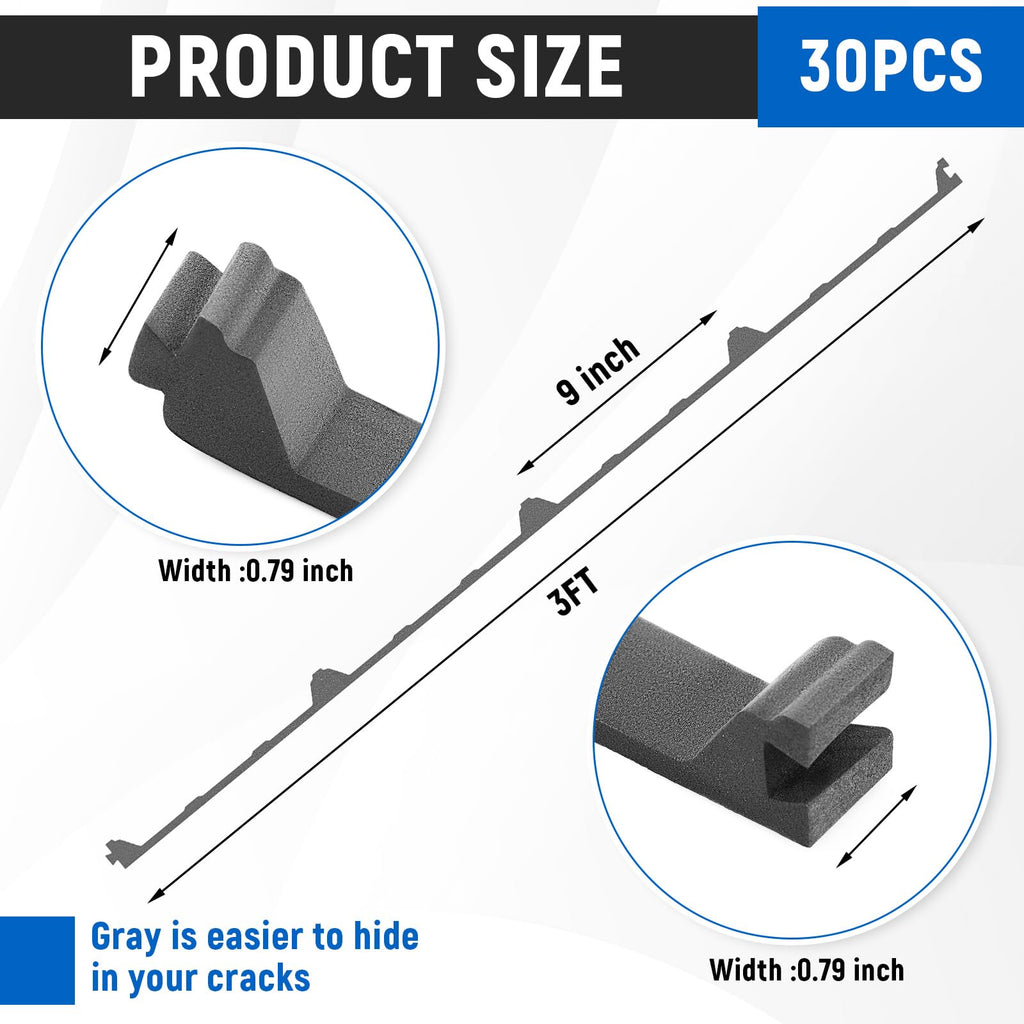 30 Pcs 9" Inside Metal Roof Foam Closure Strips R Panel Roofing