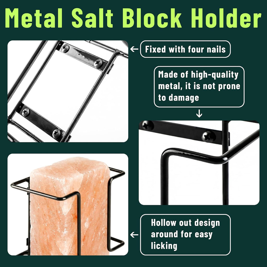2 Pcs Salt Block Holder for Deer Blocks,Rust Resistant Mineral Block Holder,Salt Lick Block Holder for Horses Deer