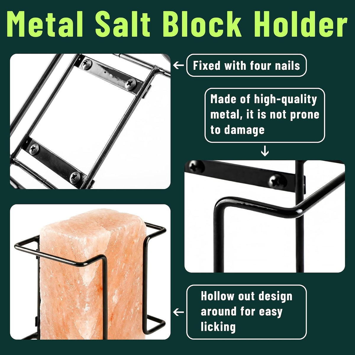 2 Pcs Salt Block Holder for Deer Blocks,Rust Resistant Mineral Block Holder,Salt Lick Block Holder for Horses Deer