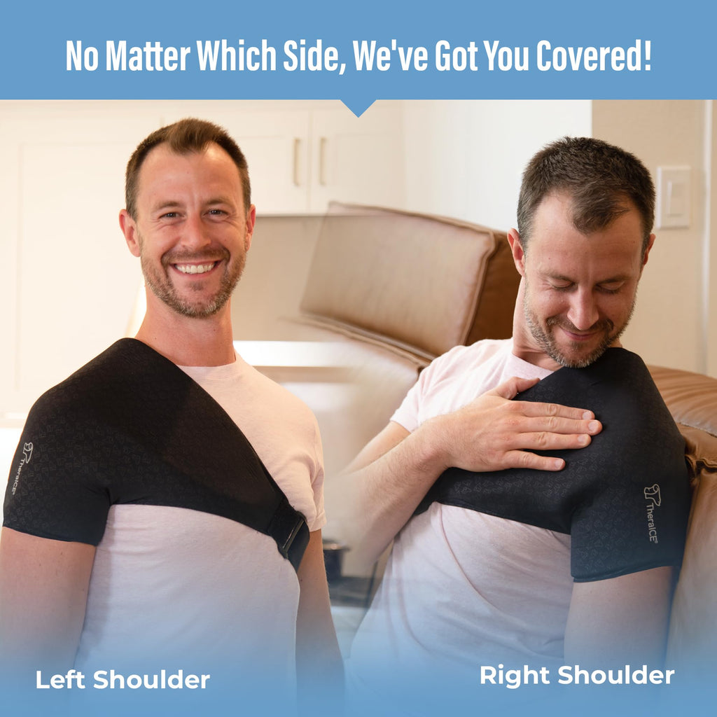 TheraICE Shoulder Ice Pack Wrap PRO, Rotator Cuff Brace Compression Sleeve