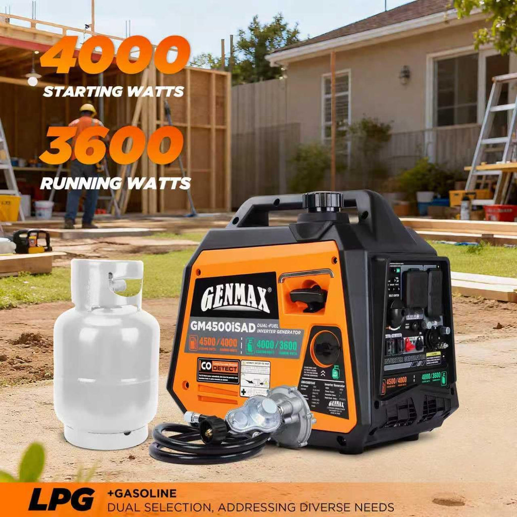 4500W Peak Dual-Fuel Silent Inverter Generator （2026 Model） - Ultra-Lightweight with CO Detector, EPA Compliant