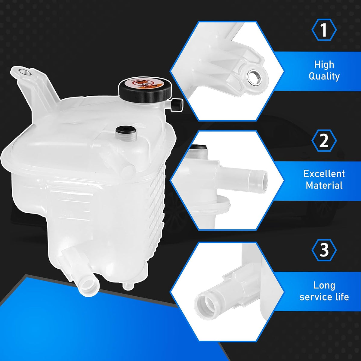 Engine Coolant Reservoir Tank with Cap Compatible with Toyota