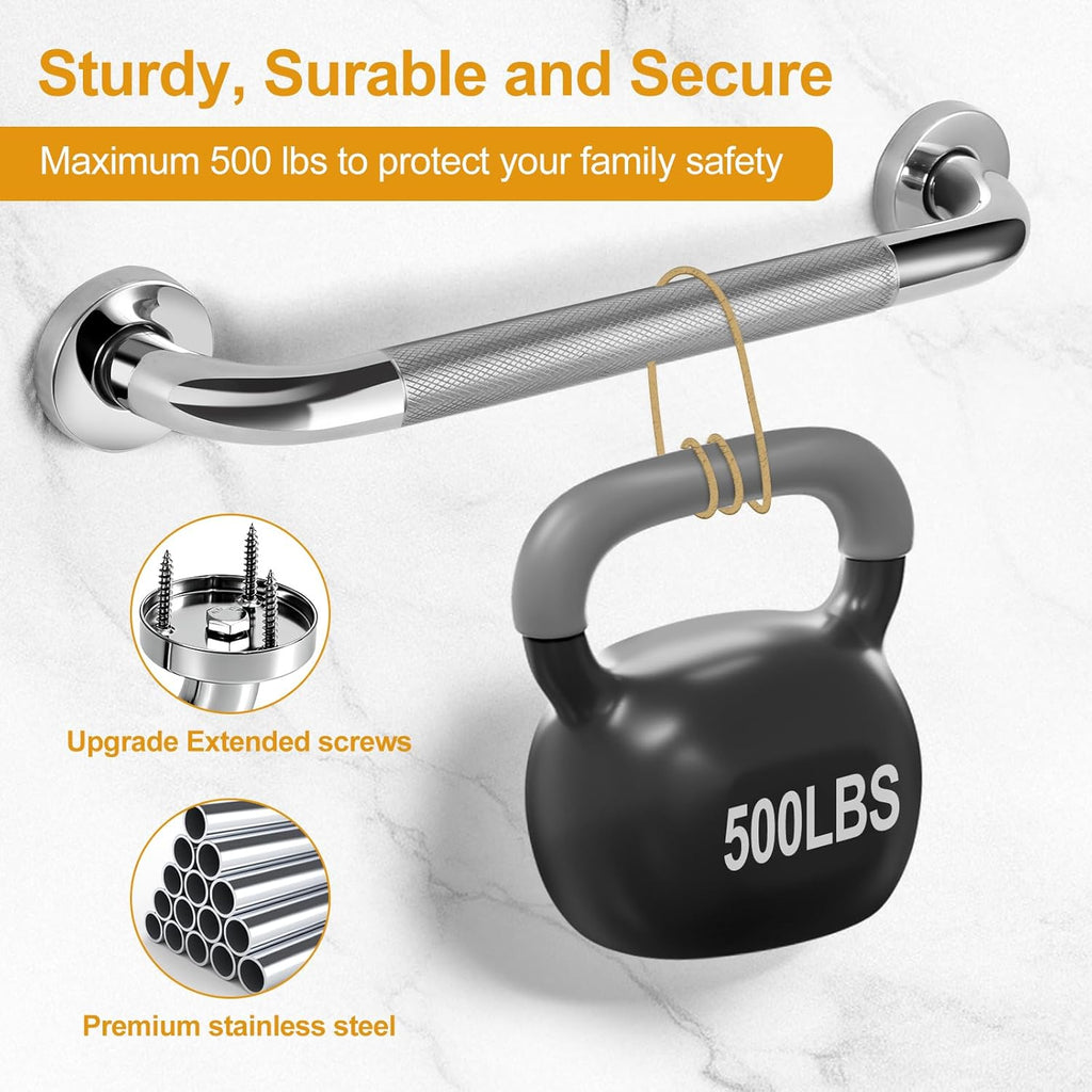 3 Packs Shower Grab Bars for Bathroom, 2 x 16 Inch & 1 x 12 Inch Safety Handicap Grab Bars for Wall, Anti-Slip Shower