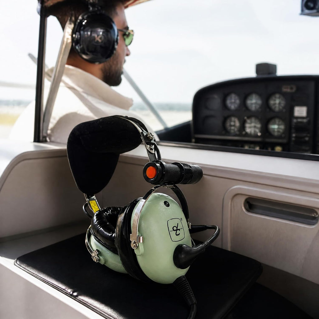 Pilot Flashlight – Headset Mount, Red Light, SOS Strobe
