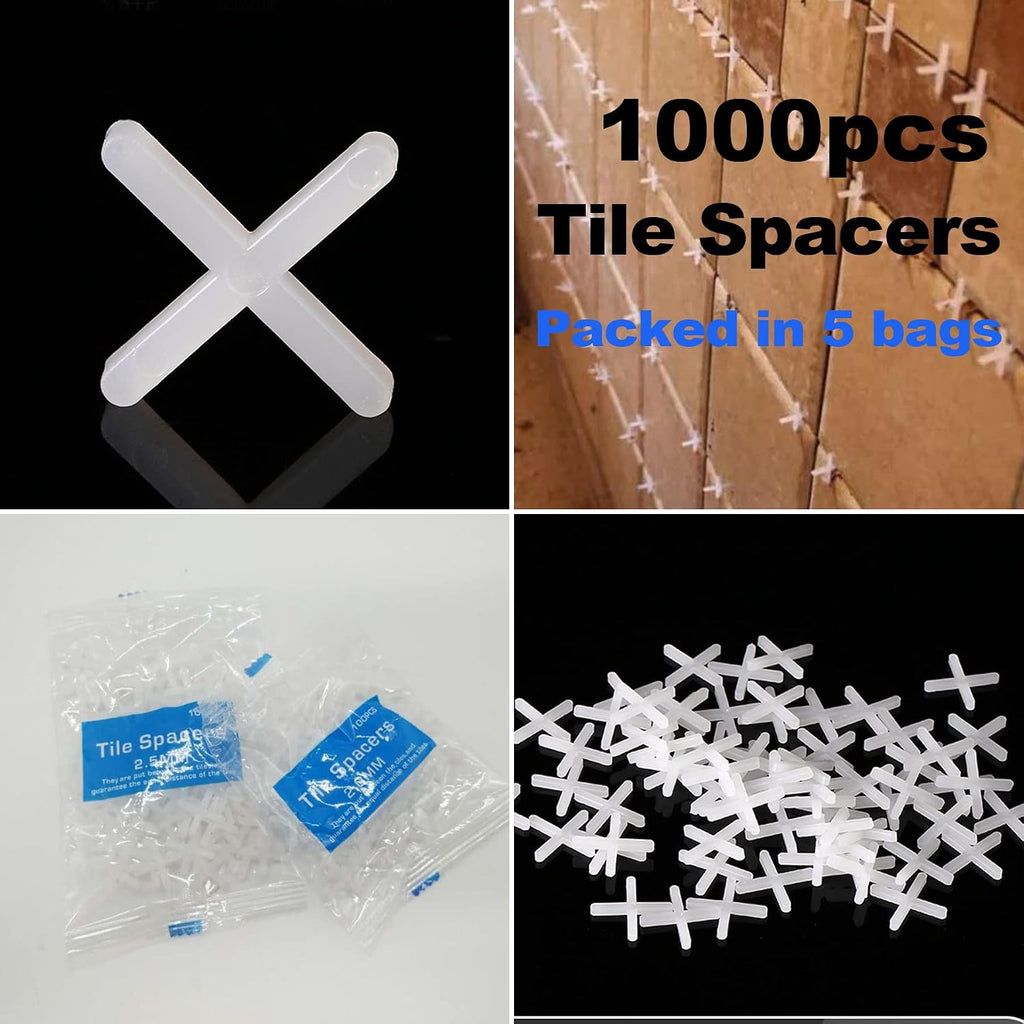 Tile Leveling System Kit with 200pcs Tile Leveler | 4 Special Wrenches & 1000pcs 2mm Tile Spacers