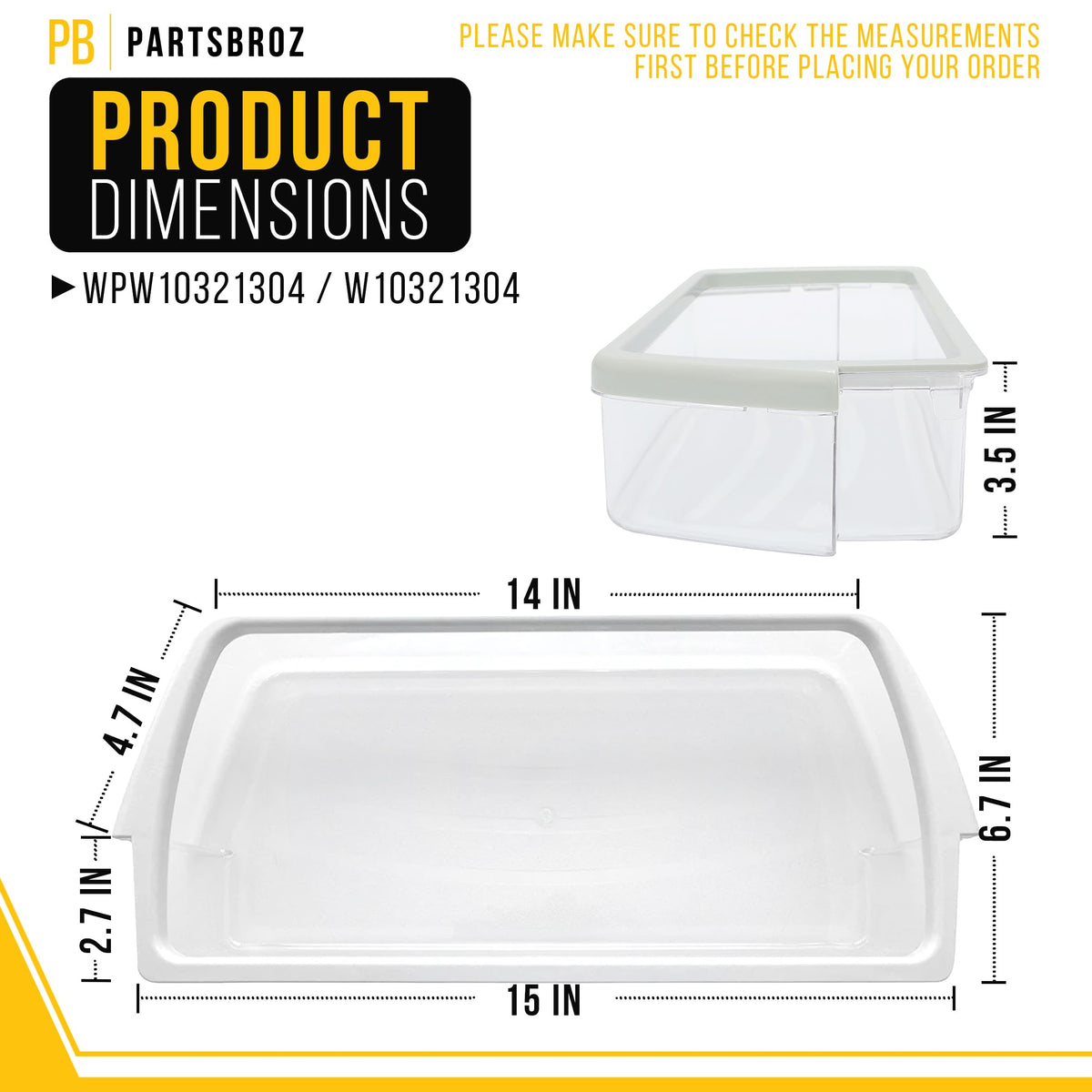 Refrigerator Door Shelf Bin for Whirlpool ED5LHAXWS01