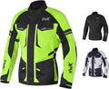 HWK Men's Motorcycle Jacket – Hi-Vis Green, XL | Cordura, CE Armor