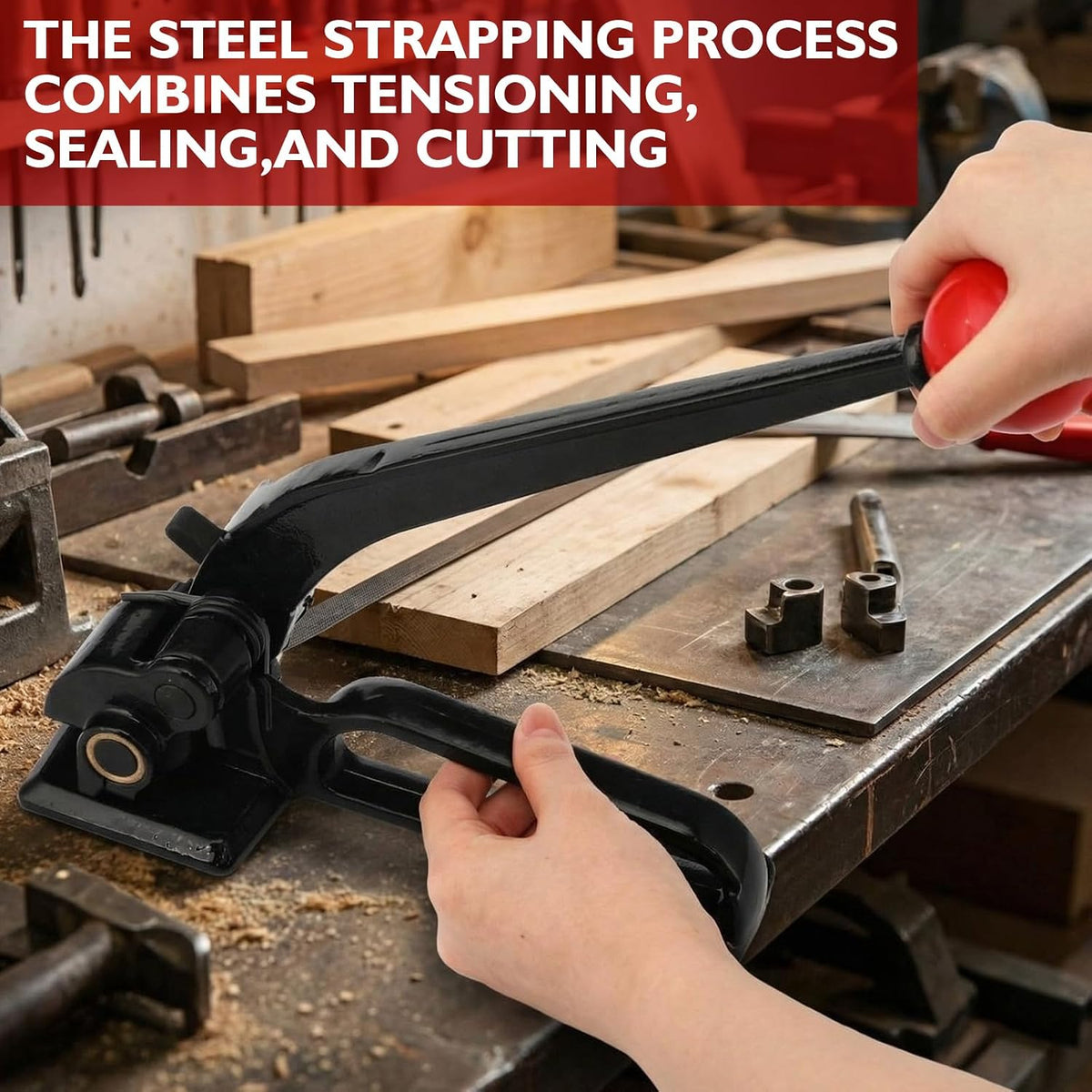 Steel Pallet Strapping Kit 1/2" X 200', 1100 lbs with Tool Set