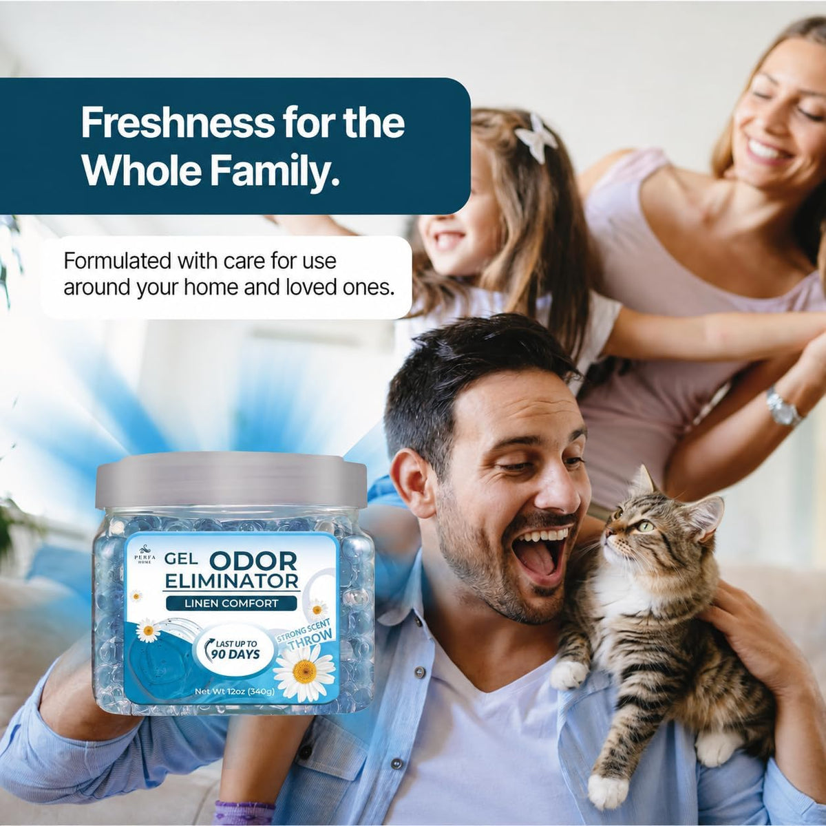 Gel Air Freshener - Odor Eliminator & Absorber - Linen Scent by Perfa