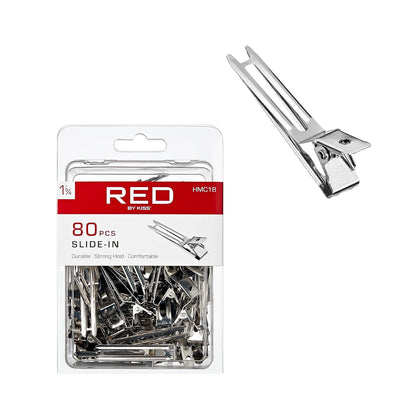 80pcs 1.75" Slide-In Hair Clips, Durable Metal Curl Setting Clips for Hairdressing, Sectioning & Retwisting