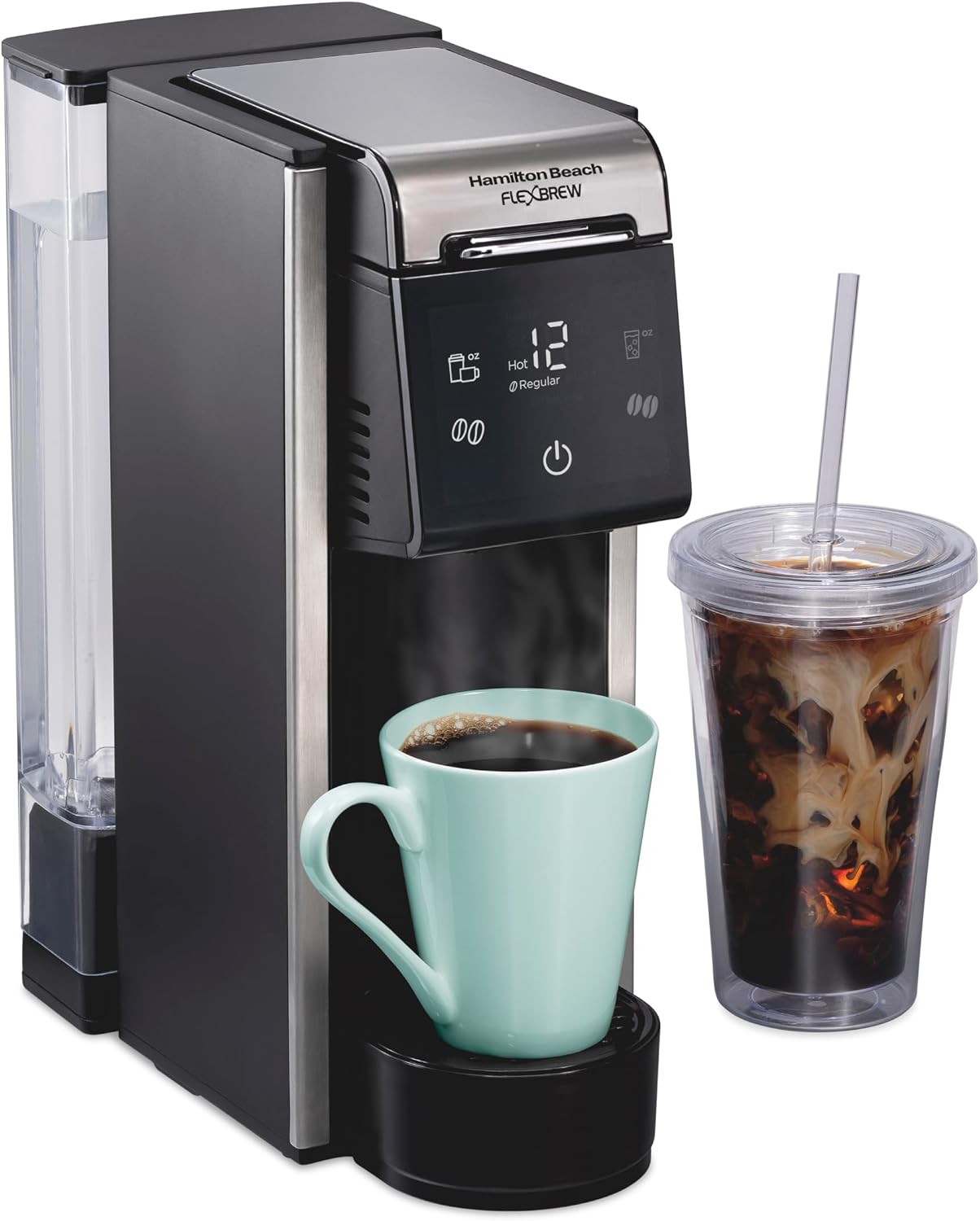 FlexBrew Advanced 4-in-1 Single Serve Coffee Maker | Hot & Iced Coffee Maker | Removable 45 oz. Reservoir | Uses Pod