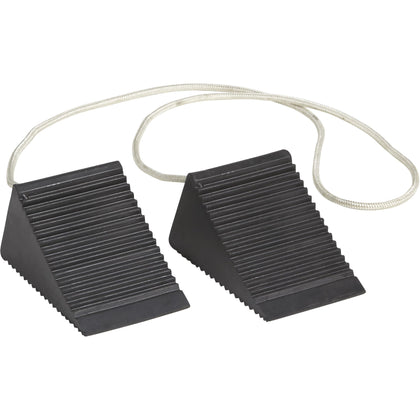 2-Pk. of Compact Wheel Chocks, Solid Rubber