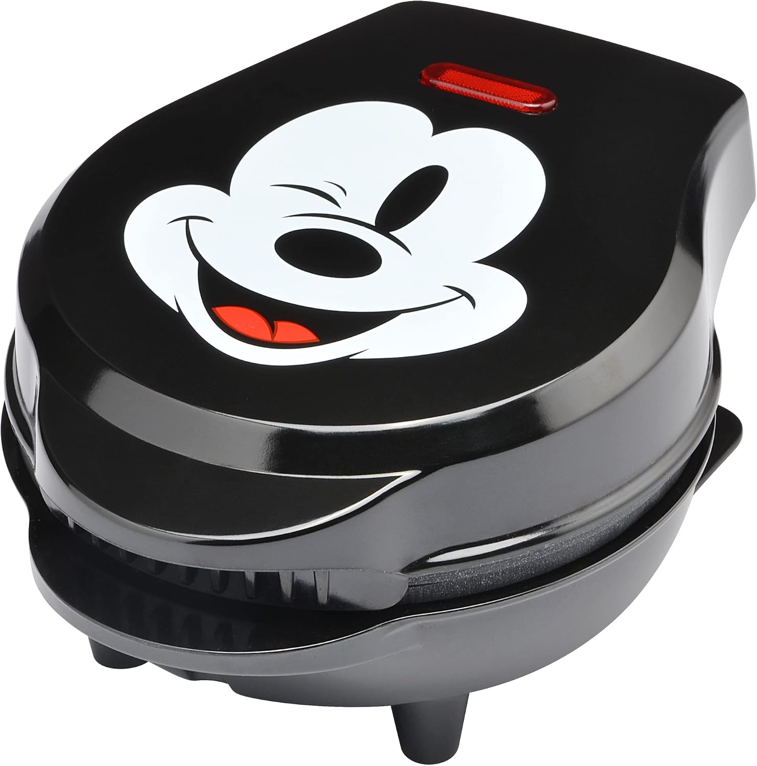 Mickey Mouse 4" Mini Waffle Maker by Select Brands - Cute Appliance for Single Waffle - Features Nonstick Plates &