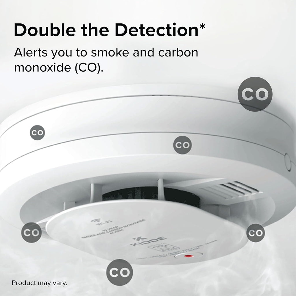 Smart Smoke and Carbon Monoxide Detector, Ring App Enabled for Real-Time Notifications, Wire-Free Interconnectivity