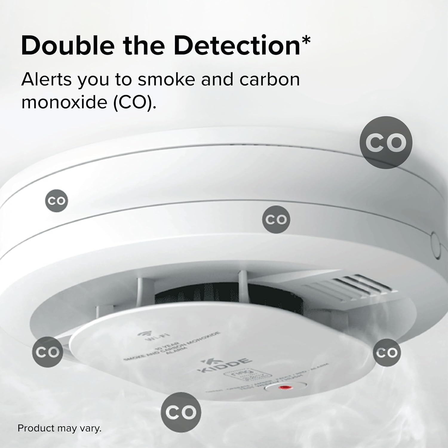 Smart Smoke and Carbon Monoxide Detector, Ring App Enabled for Real-Time Notifications, Wire-Free Interconnectivity