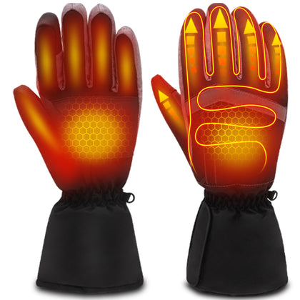 USB Heated Gloves for Men & Women, Rechargeable Battery-Powered Electric Warm Gloves, Windproof & Waterproof