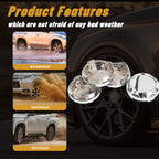 4Pcs 2.52in / 64mm Chrome Center Caps 2.2in ID Snap-On