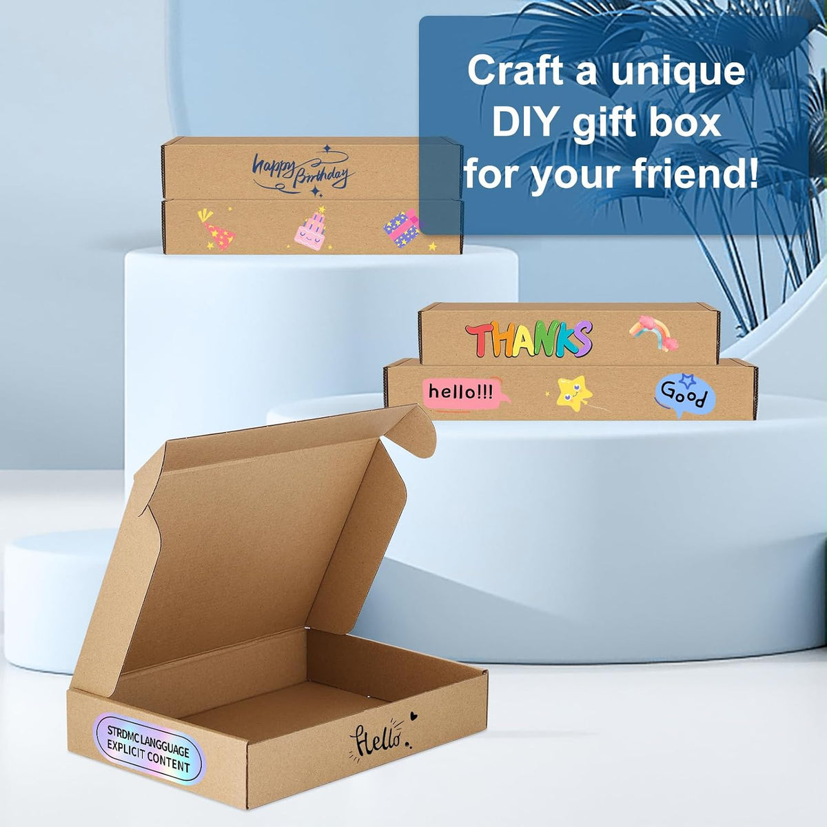 12Pack 4x4x2 Small Shipping Boxes - Brown Corrugated Cardboard Mailer Boxes for Small Business, Mailing Boxes for