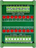 DIN Rail Mount 16 LEDs Indicator Light Module, Support 5~50VDC Common Positive/Negative (Red)