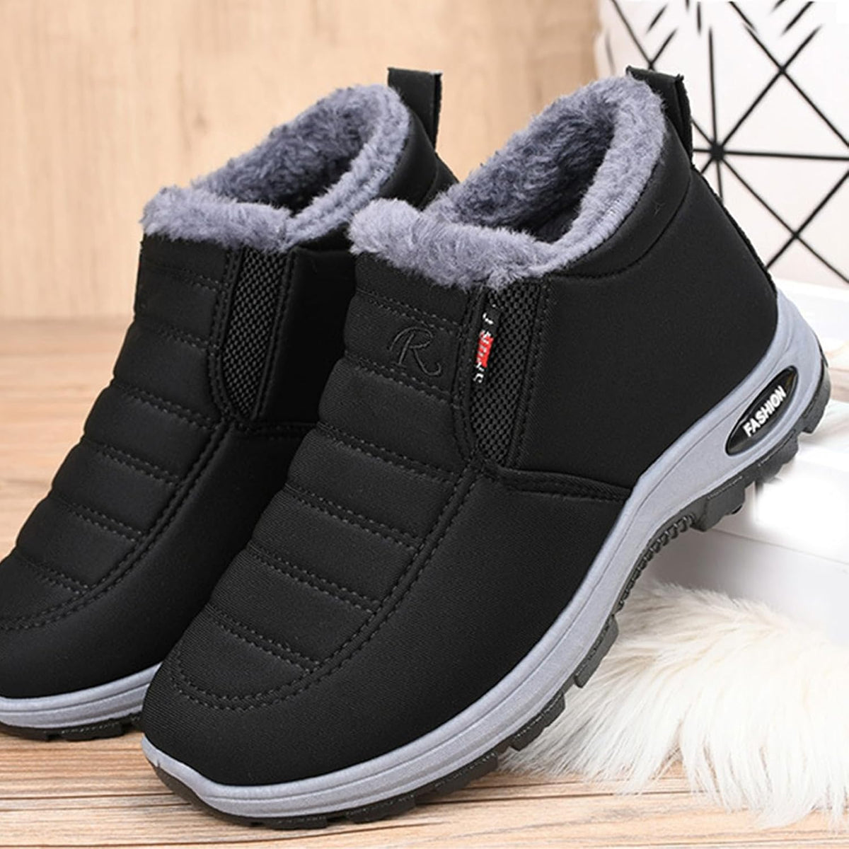 Snow Boots for Women Winter Warm Sheepskin-lined Waterproof Non Slip Orthopedic Shoes Ankle Sneakers with Arch