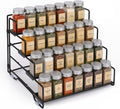 Spice Rack Organizer for Cabinet, Tiered Adjustable Spice Shelf Organization, Metal Seasoning Rack for Kitchen