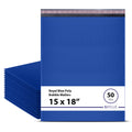 Royal Blue Bubble Mailers 15x18, Poly Padded Envelopes #8, 50 Pack