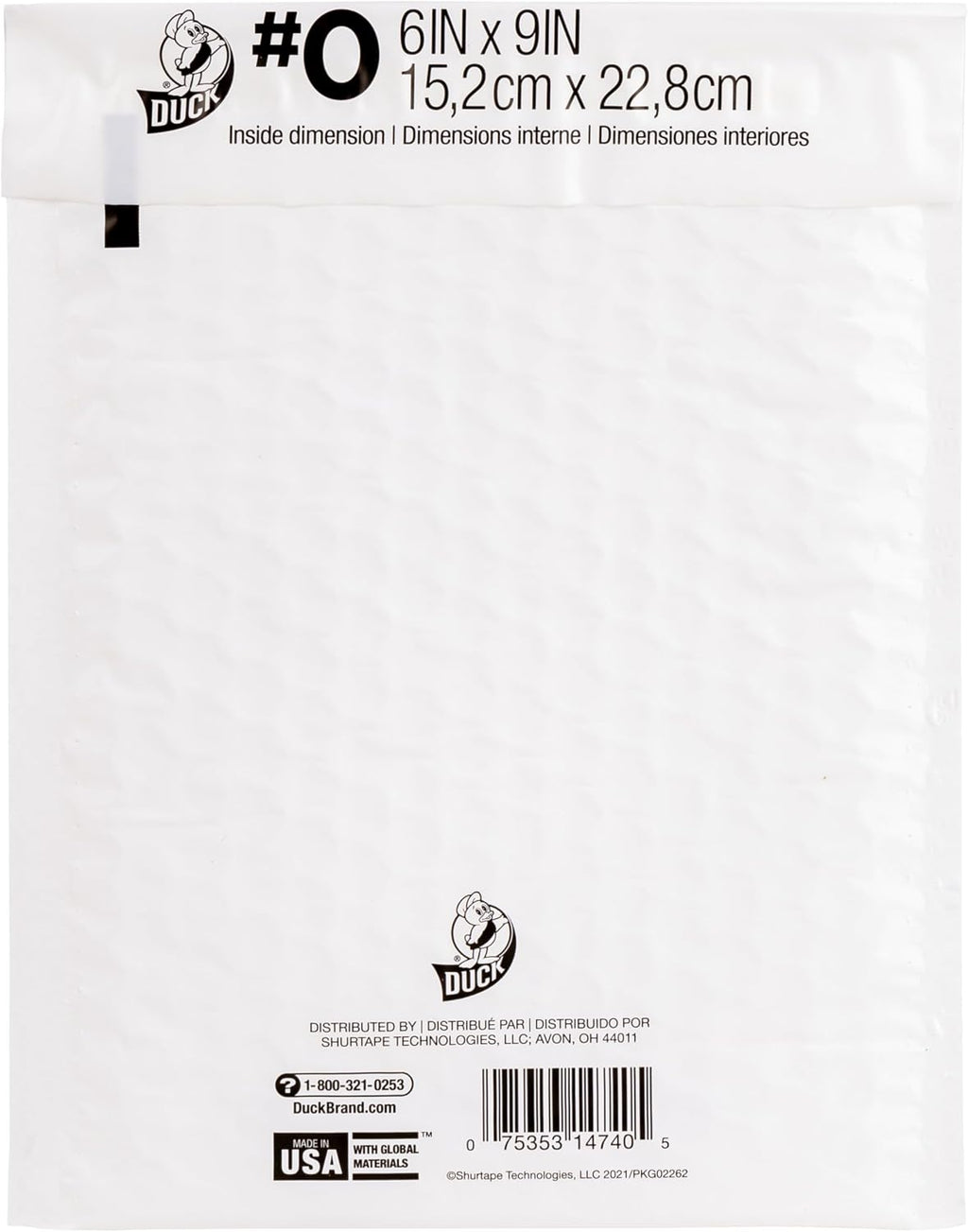 Brand #0 Poly Bubble Mailers, White, 10.5 inch x 15 inch, 25 Pack