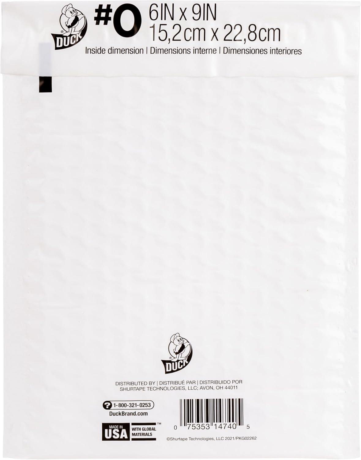 Brand #0 Poly Bubble Mailers, White, 10.5 inch x 15 inch, 25 Pack