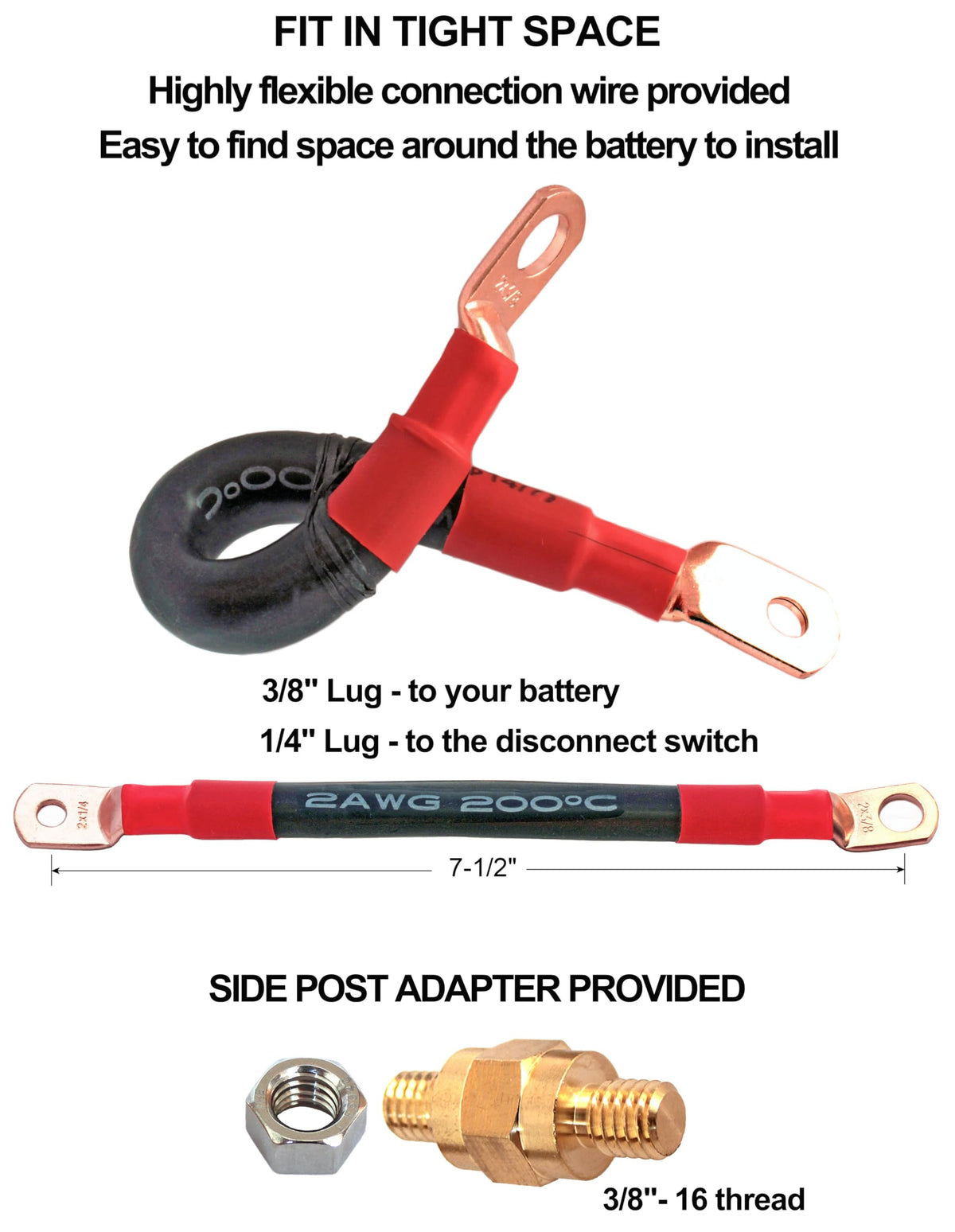 Side Post Remote Battery Disconnect Switch 12V Heavy Duty 200/1000A On/Off