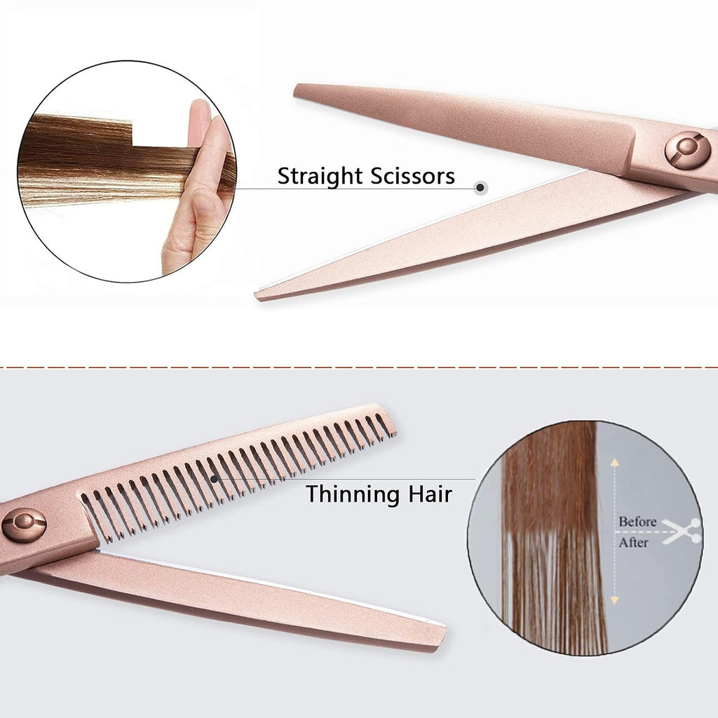 Hair Cutting Scissors Thinning Shear Set Professional Barber 6 inch Texturizing Blending Shear Razor Edge Haircut