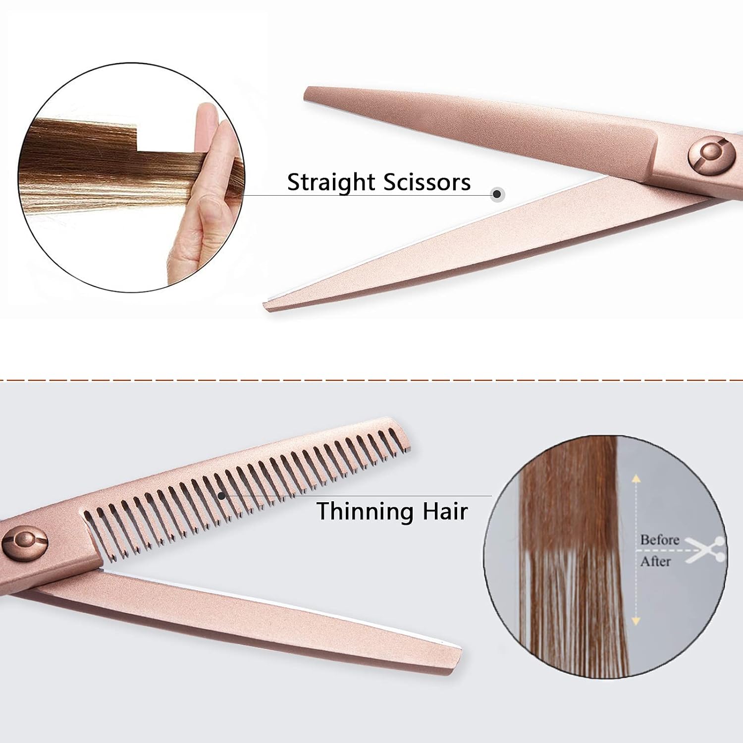 Hair Cutting Scissors Thinning Shear Set Professional Barber 6 inch Texturizing Blending Shear Razor Edge Haircut