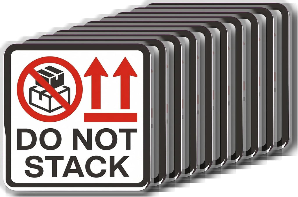 DO NOT Stack Sticker | Warning Decal for Boxes | Packaging Safety Label | 10 A40OSC