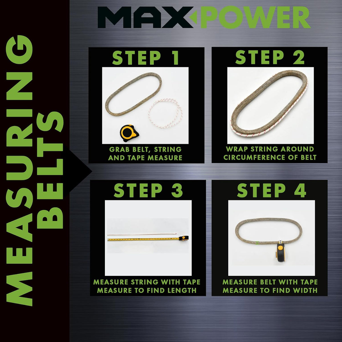 Maxpower 347621 Premium Belt Reinforced with Kevlar Fiber Cords, 5/8" x 76"