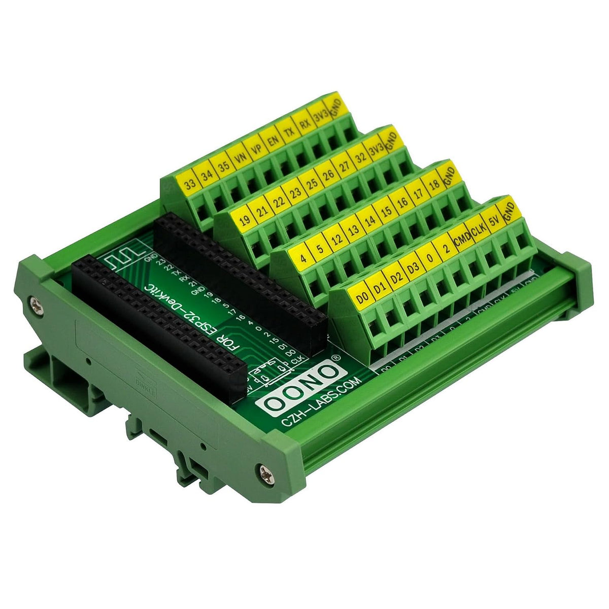 DIN Rail Mount Screw Terminal Block Breakout Module Board for ESP32-DevKitC