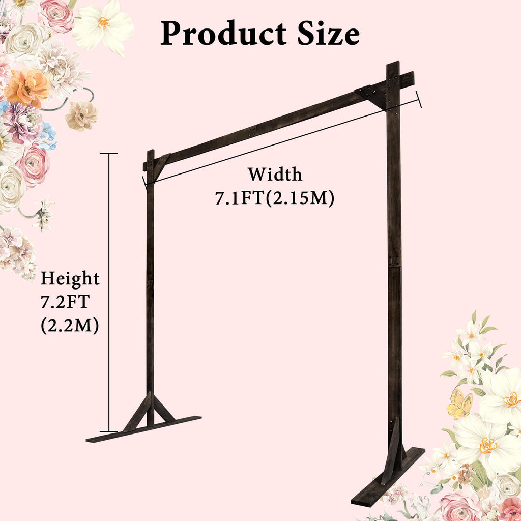 7.2FT Square Wooden Wedding Arch