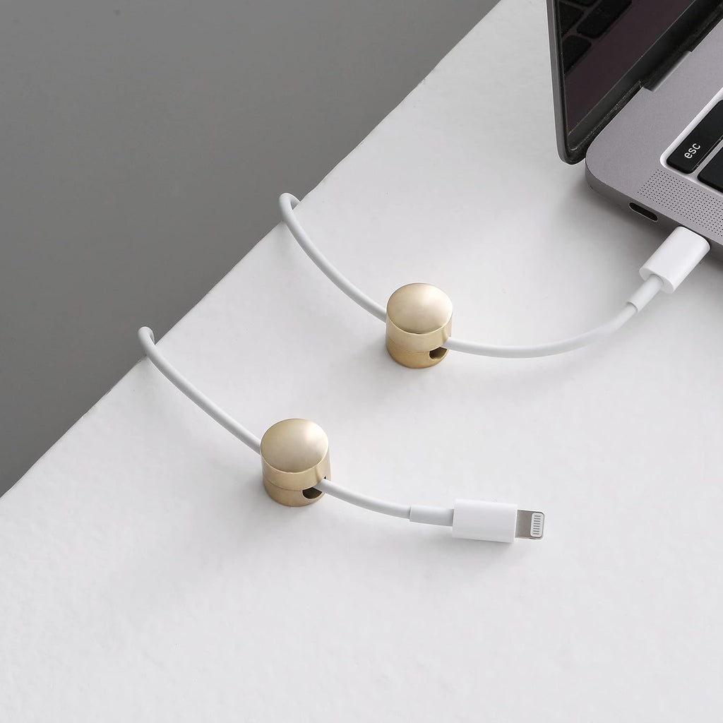 Cable Clips - Premium Brass Cord Management for Home, Office & Car - Multipurpose Wire Holder Organizer - Sleek &