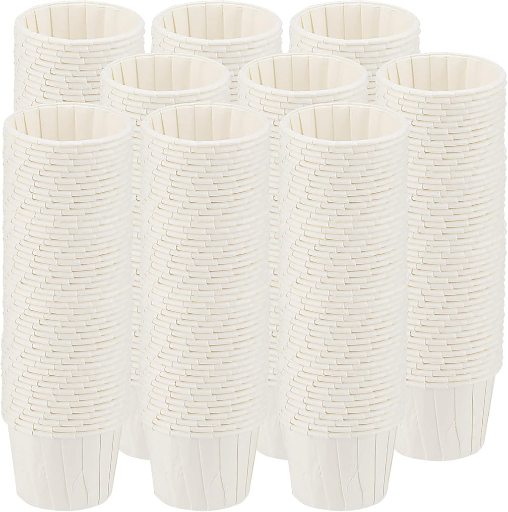 1000 Pack 2 oz Paper Souffle Portion Cups, Disposable Condiments Sample Cup Snack Cups for Measuring, Jello Shots