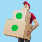 2" Green Round Color-Code Circle Dot Labels in Dispenser Box, 500 Stickers