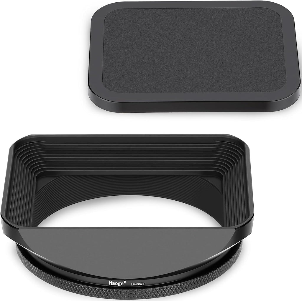 67mm Square Metal Screw-in Mount Lens Hood Shade with Cap for 67mm Canon Nikon Sony Leica Leitz Carl Zeiss