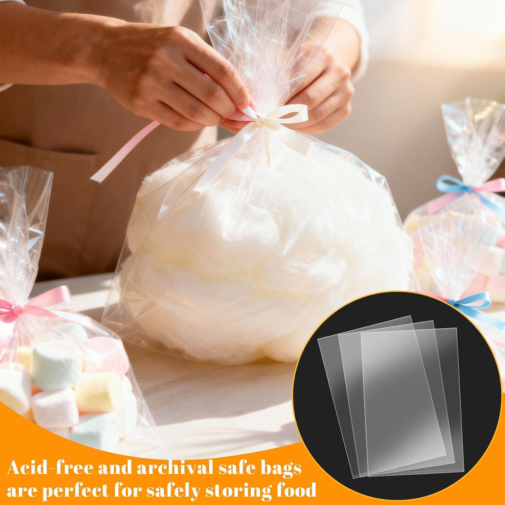 100 Pack 12 x 18 inch 1 Mil Clear Plastic Flat Poly Bags Clothing