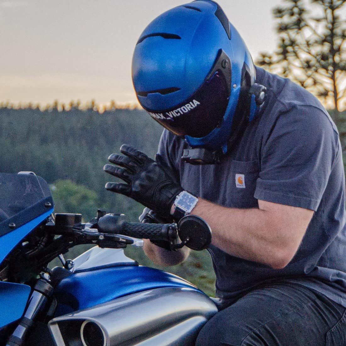 Retro Motorcycle Gloves for Men Touchscreen Leather Riding Driving Motorbike Gloves CM006US