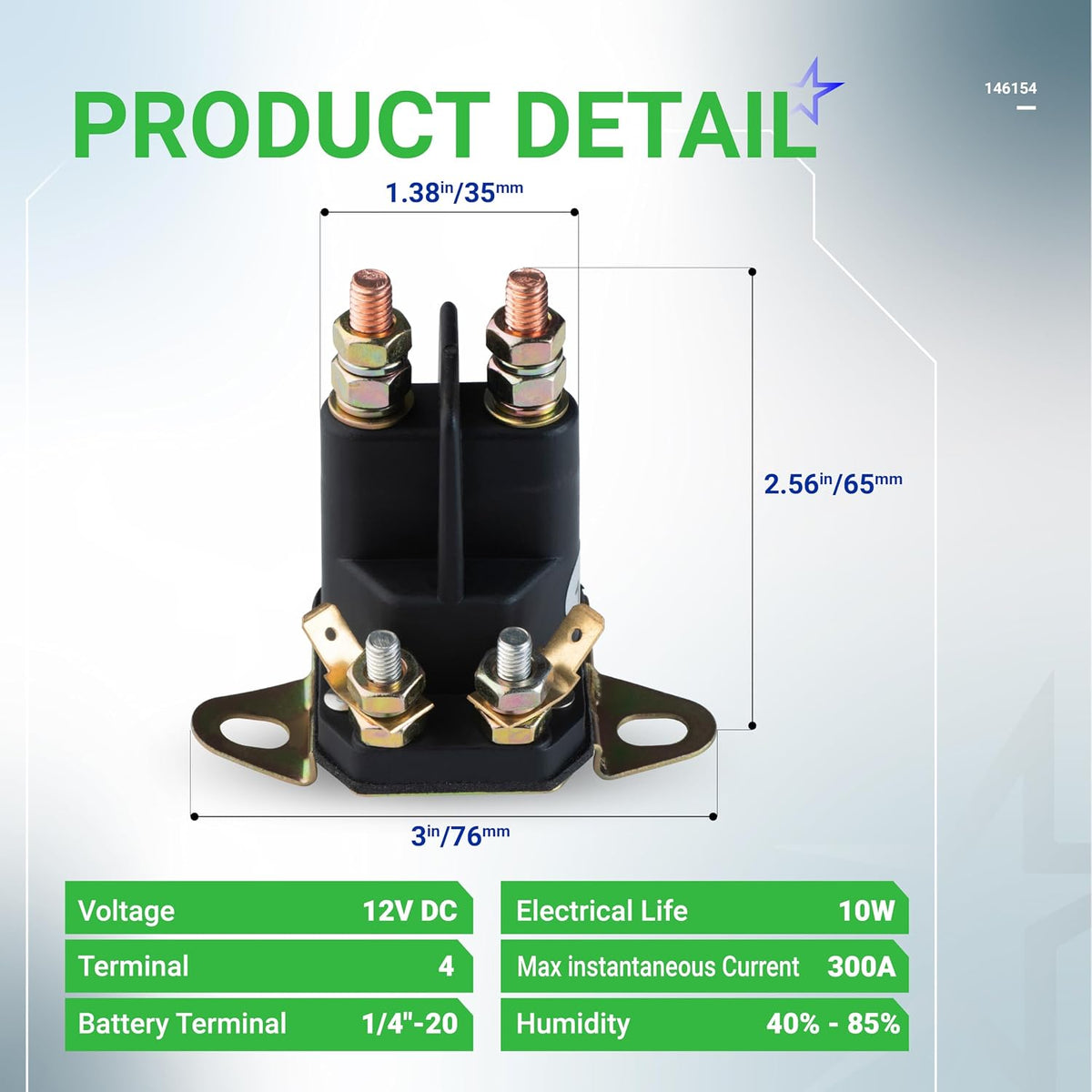 4-Pole 146154 145673 Starter Solenoid - Compatible with Craftsman LT1000 Poulan Husqvarna Lawn Mower 2654 532146154