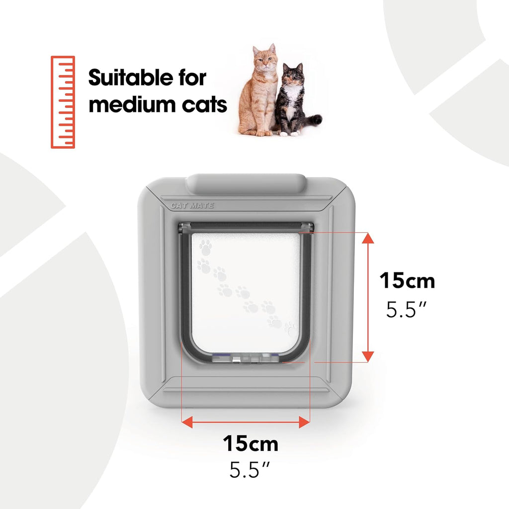 Elite Microchip Cat Flap with Digital Timer & LCD Display Bundle, Includes Pet Door (355) & Elite Wall Liner (308)