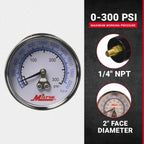 Milton High Pressure Dial Gauge, Brass, 1/4" NPT (1192)