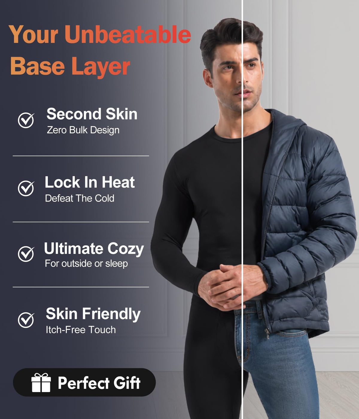 Mens Thermal Underwear Long Johns Sets Cold Weather Base Layer