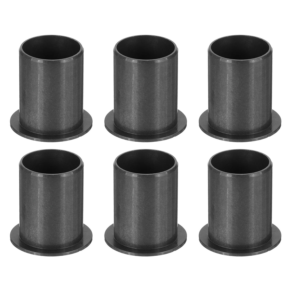 uxcell 6Pcs Flanged Sleeve Bearings,ID17mmxOD19mmxL25mm POM Bushing,Black